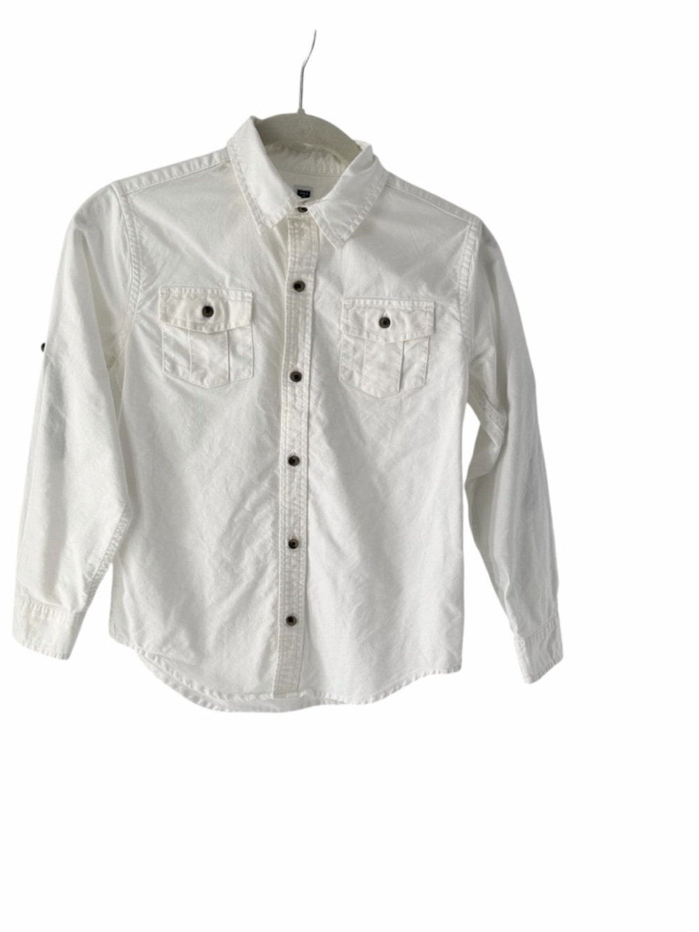 Janie and Jack Boys Sz 8 Classic Button-Down White Shirt 100% Cotton Versatile